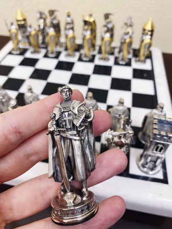 Шахматы из серебра «Ледовое побоище»
