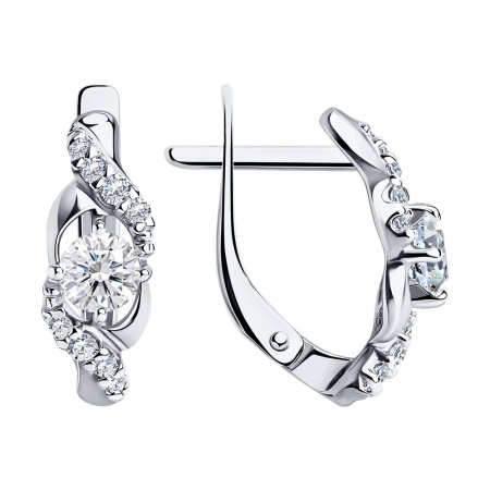 Серебряные серьги с фианитами