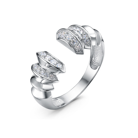 Кольцо из серебра с фианитами