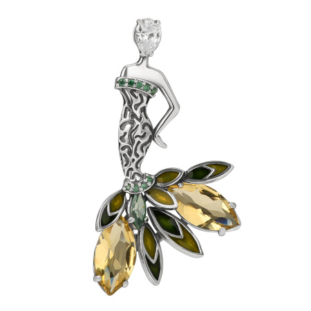 Брошь из серебра с кварцем «Суаре»