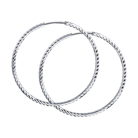 Серьги конго из серебра с алмазной гранью 3,5 см