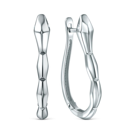 Серьги из серебра с фианитами «Змея»