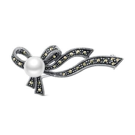 Брошь из серебра с жемчугом