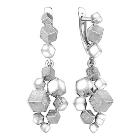 Серьги из серебра «Куб»
