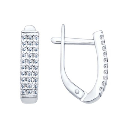 Серьги из серебра с фианитами Sokolov