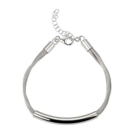 Брасоет из серебра (текстильное плетение)