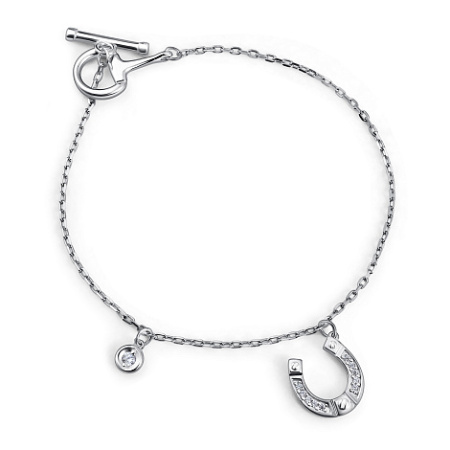 Браслет из серебра с фианитами «Подкова»