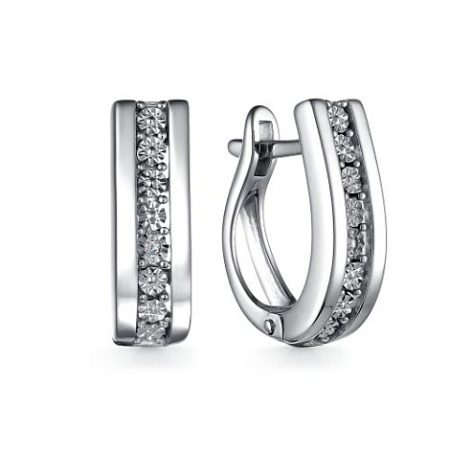 Серьги из серебра с бриллиантом