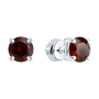 Серьги-пусеты из серебра с гранатами