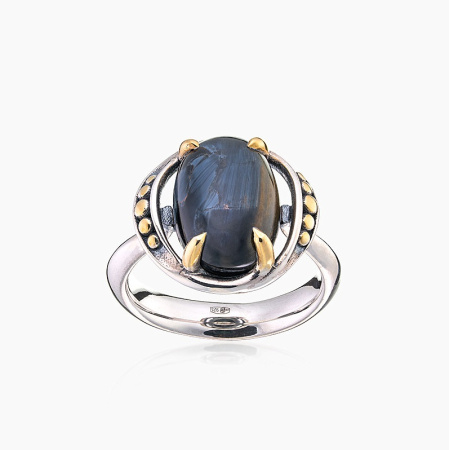 Кольцо из серебра с камнем питерсит