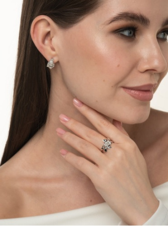 Кольцо из серебра «Роза»