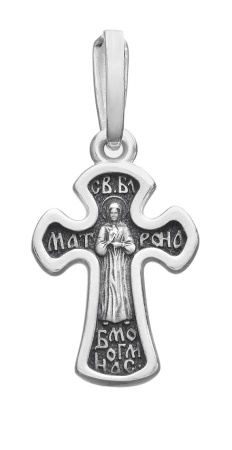 Серебряный крест с образом Святой Матроны