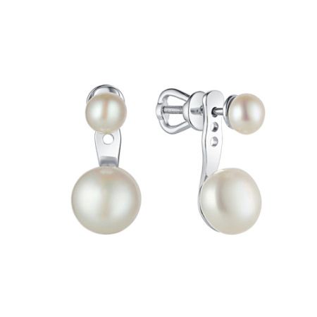 Пусеты из серебра с жемчугом