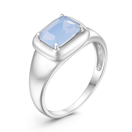 Кольцо из серебра с ониксом и кристаллом Swarovski