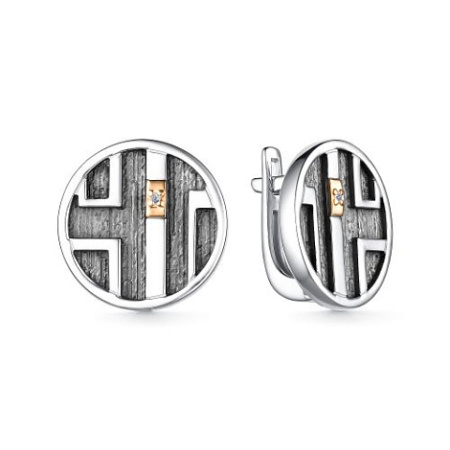 Серьги из серебра с бриллиантом