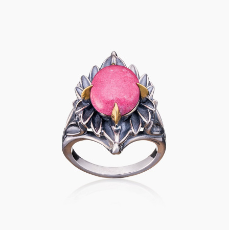 Серебряное кольцо «Тулитовый Флер» с тулитом