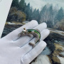 Брошь из серебра с эмалью и фианитами «Щука»
