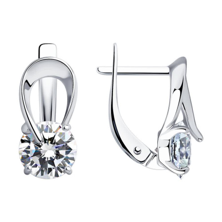 Серебряные серьги с фианитами
