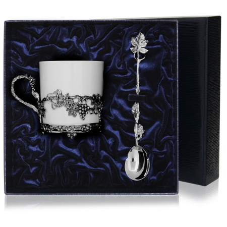 Чашка кофейная «Виноград» с ложкой