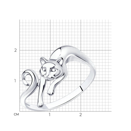Кольцо из серебра «Кот»