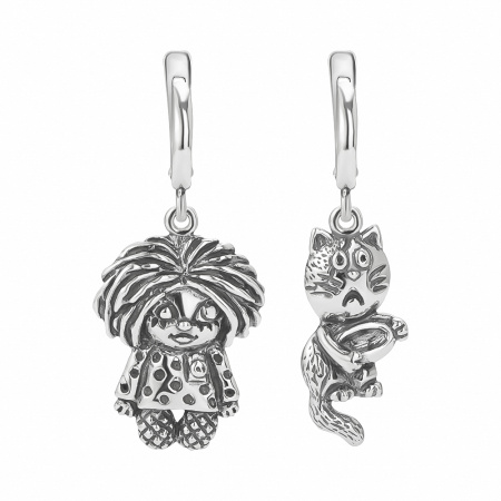 Серебряные серьги «Домовенок»