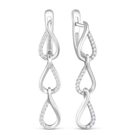 Серьги из серебра с фианитами
