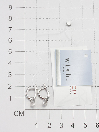 Серебряные детские серьги с бриллиантом «Сердечко»