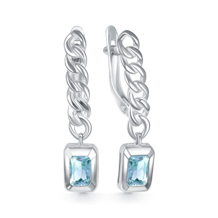 Серьги из серебра с голубым топазом