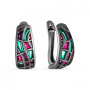 Серебряные серьги в витражной эмалью