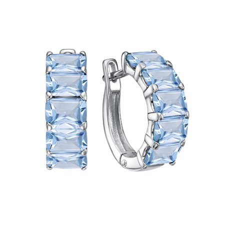 Серьги из серебра с топазами sky