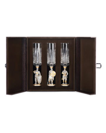 Трио рюмок «Русские воины» из серебра