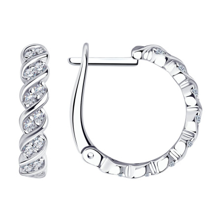 Серьги Sokolov из серебра с фианитами «Плетение»
