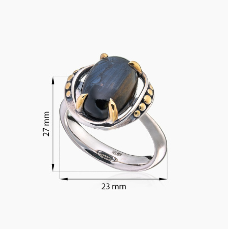 Кольцо из серебра с камнем питерсит