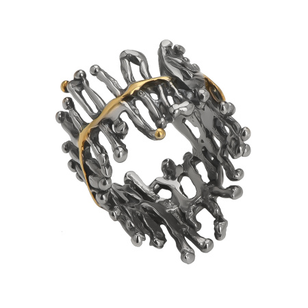 Серебряное кольцо с частичной позолотой