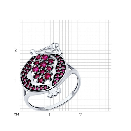 Серебряное кольцо с корундом «Гранат»