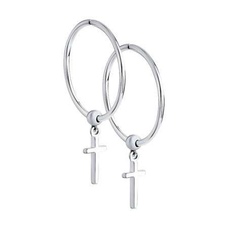 Серьги из серебра «Крест»