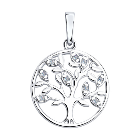 Серебряная подвеска с фианитами «Древо»