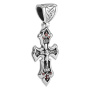 Серебряный крестик с гранатом