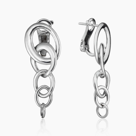 Серебряные серьги «Звенья»