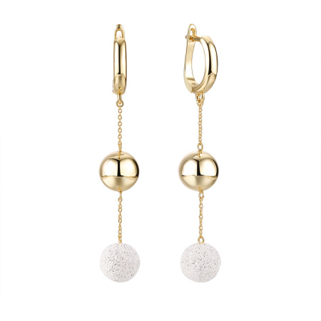 Серьги из серебра с глиттером