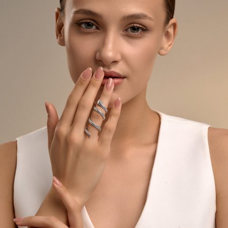 Кольцо из серебра «Змея»