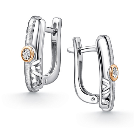 Серьги из серебра с бриллиантом