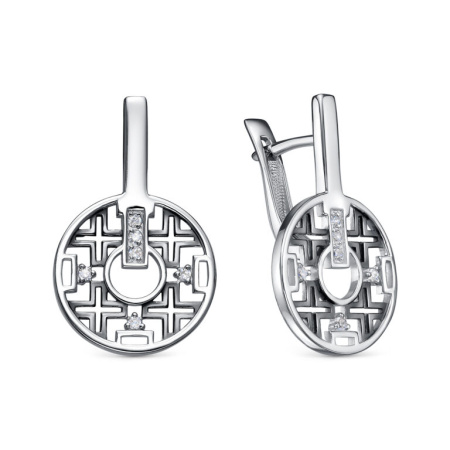 Серьги из серебра с фианитами