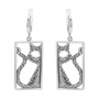 Серьги из серебра «Кот, Борман» кошка силуэт