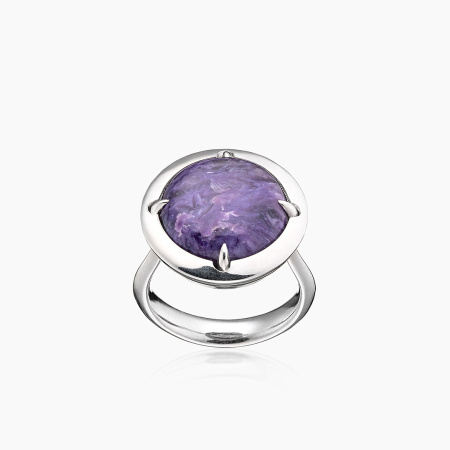 Кольцо из серебра с камнем чароит