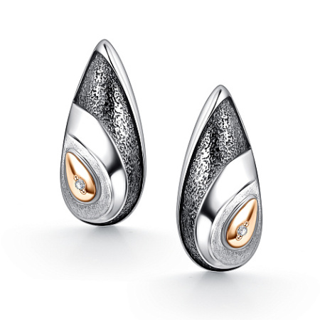 Серьги из серебра с бриллиантом