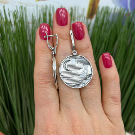 Серебряные серьги «Этюд»