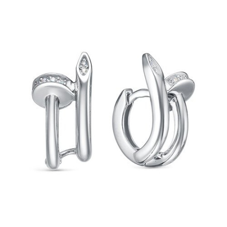 Серьги из серебра с фианитами «Гвоздь»