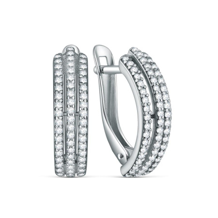 Серьги из серебра с фианитами