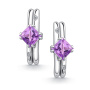 Серьги из серебра с аметистом и бриллиантами